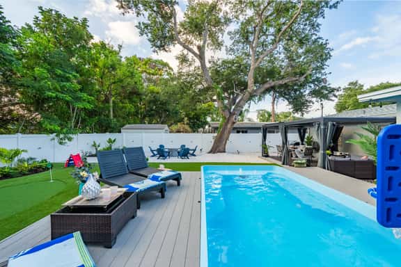 Charlotte Ave Coastal Retreat Private Pool Fire Pit & Backyard Lounge - Image 1